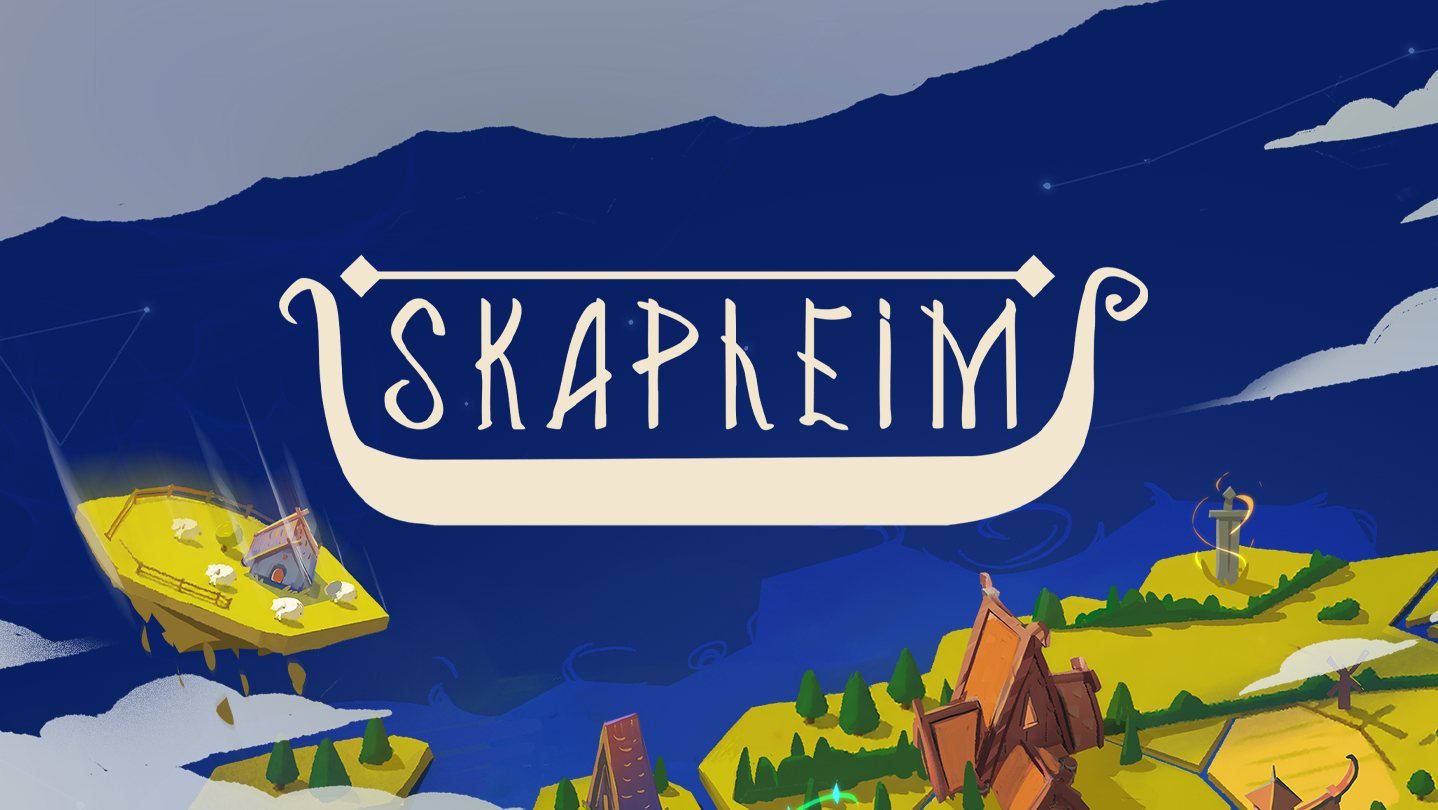 Skapheim key art with floating Norse islands